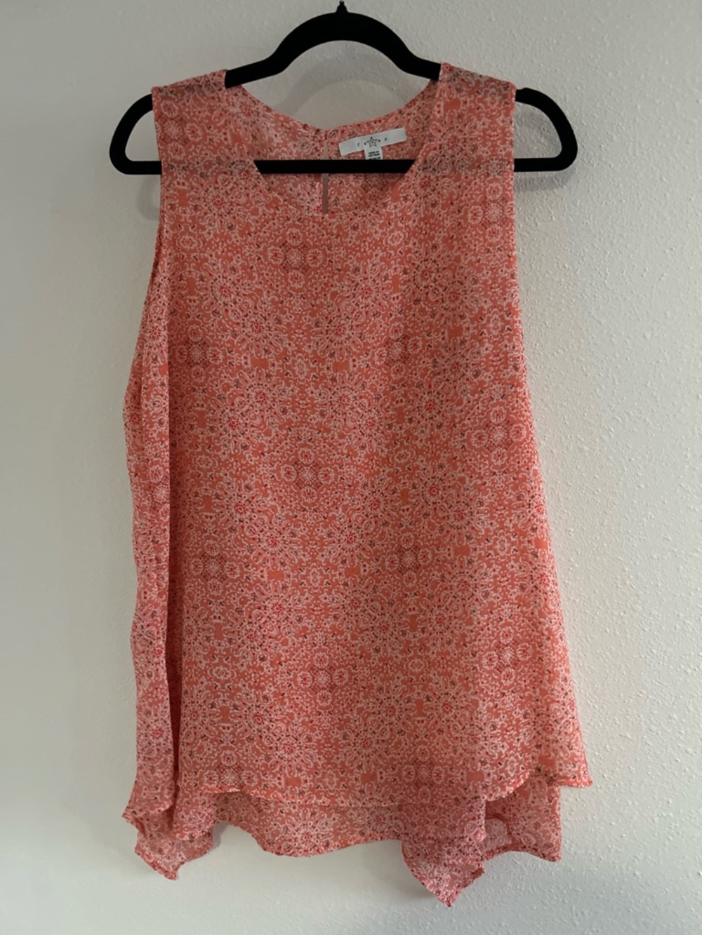 Fever Coral Pink Floral Sleeveless Camisole